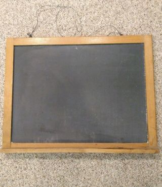 Vintage Chalkboard Slate Wood Frame Double Sided Blackboard W/chalk Ledge 26x20