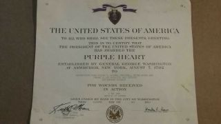Vietnam Era Documents Purple Heart