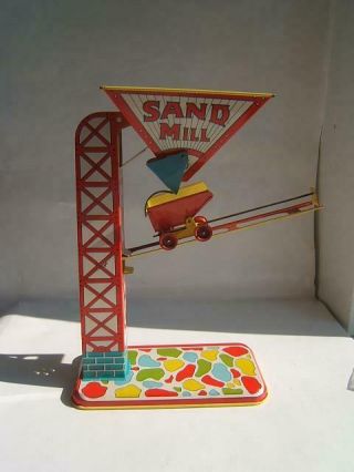 Vintage J.  Chein & Co.  Tin Litho Automatic Sand Loader Made In U.  S.  A.