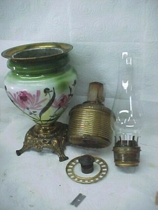 Victorin Table / Banquet Oil Lamp,  Comp.  W/ Attack Eagle Shade,  Excel. 12