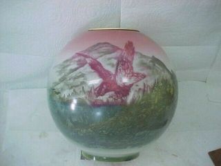 Victorin Table / Banquet Oil Lamp,  Comp.  W/ Attack Eagle Shade,  Excel. 4