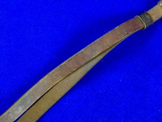 Swiss Switzerland WW1 Officer ' s Sword Leather Portepee Knot Maker Marked 9