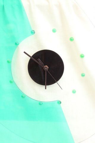 Unique Mid - Century Modern Lucite Acrylic Hanging Wall Clock 2