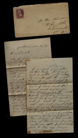 1st York Light Artillery Civil War Letter From Yorktown,  Va - Good Content