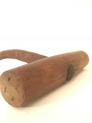 Antique Cast Iron Ice Hay Hook Wood Handle Primitive Barn Tool Decor Repurpose 5