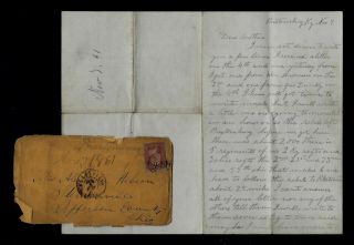 2nd Ohio Infantry Civil War Letter - Writes Of Battle Of Ivy Mountain,  Kentucky