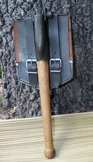 1965 Folding Shovel W/ Pick Miner Military Leather Sheath 5120 12 - 121 1532