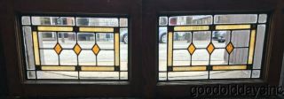 2 of 4 Antique 1920 ' s Chicago Bungalow Style Stained Leaded Glass Transom Window 4