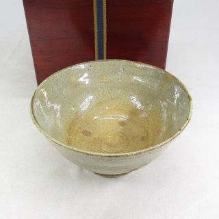 F627: Korean Pottery Tea Bowl Ido - Chawan With Very Good Glaze And Atmosphere W/b