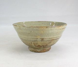F627: Korean pottery tea bowl IDO - CHAWAN with very good glaze and atmosphere w/b 6