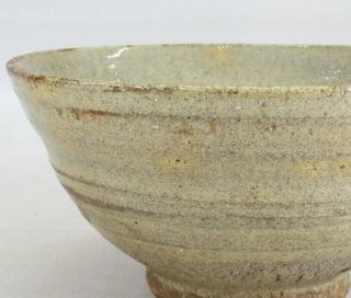 F627: Korean pottery tea bowl IDO - CHAWAN with very good glaze and atmosphere w/b 7