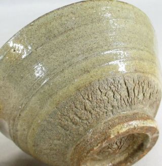 F627: Korean pottery tea bowl IDO - CHAWAN with very good glaze and atmosphere w/b 8