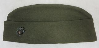Named Ww2 Vintage Us Marine Corps Officer Overseas Cap Usmc Ega Garrison Hat