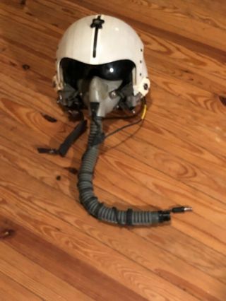 Us Military Pilots Flight Helmet W Oxygen Mask Microphone Bayonet Mounts