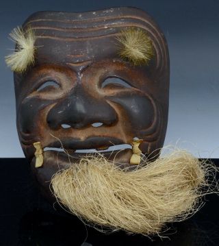 Early Japanese Edo To Meiji Cast Iron Theatre Mask Life Size Marked