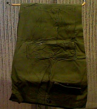 Scarce OG Green 100 Cotton Poplin Aviator ' s Drawstring Pants Trousers Med.  - Reg. 4