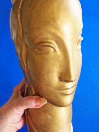 Head Vase AETCO American Encaustic Tile Arts & Crafts Pottery Art Deco Vintage 5