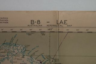 RARE WWII 8/1944 US AAF Map B8 - LAE Australia Jolly Roger JR2 - 017 2