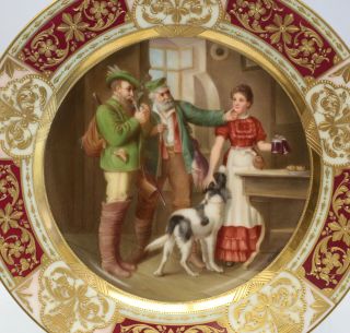 Royal Vienna Hand Painted Porcelain Cabinet Plate,  Signed Wagner circa 1900 2