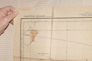 RARE WWII 10/1942 HUGE AAF Map Philippine Islands Jolly Roger JR2 - 010 3