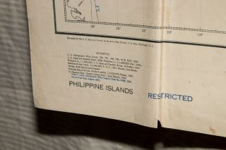 RARE WWII 10/1942 HUGE AAF Map Philippine Islands Jolly Roger JR2 - 010 7