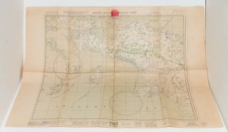 Rare Wwii 7/1945 Aaf Map W.  Guinea W/nav Notes Jolly Roger Jr2 - 007