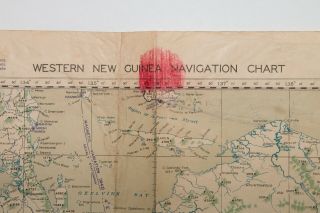 RARE WWII 7/1945 AAF Map W.  Guinea w/Nav Notes Jolly Roger JR2 - 007 2