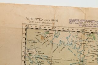 RARE WWII 7/1945 AAF Map W.  Guinea w/Nav Notes Jolly Roger JR2 - 007 4
