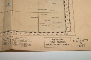 RARE WWII 7/1945 AAF Map W.  Guinea w/Nav Notes Jolly Roger JR2 - 007 5