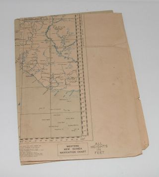 RARE WWII 7/1945 AAF Map W.  Guinea w/Nav Notes Jolly Roger JR2 - 007 8