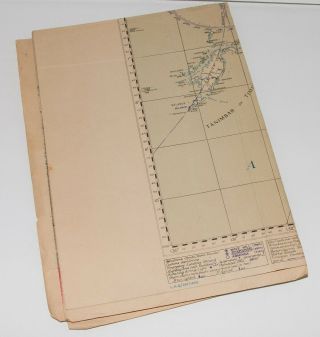 RARE WWII 7/1945 AAF Map W.  Guinea w/Nav Notes Jolly Roger JR2 - 007 9