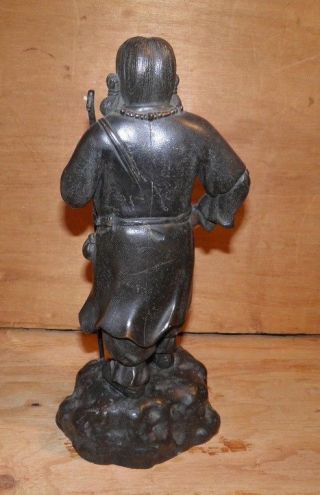 Japanese Meiji Period Sculpture Man Walking Bronze SIGNED Motomitsu 9