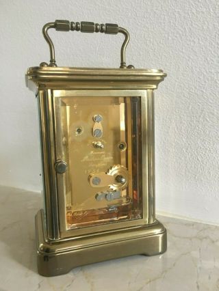 MATTHEW NORMAN 8 DAY TIMEPIECE CORNICHE CARRIAGE CLOCK BRASS 11 JEWEL MOVEMENT 2