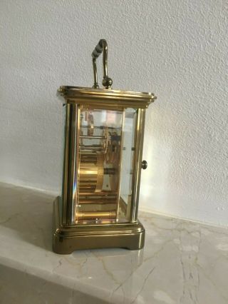 MATTHEW NORMAN 8 DAY TIMEPIECE CORNICHE CARRIAGE CLOCK BRASS 11 JEWEL MOVEMENT 3