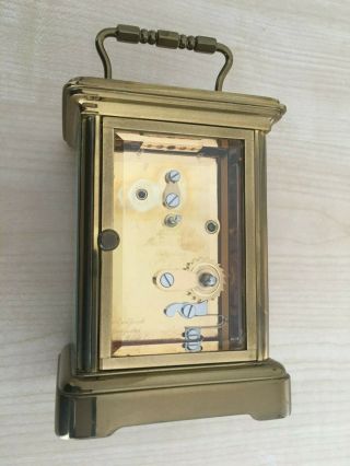 MATTHEW NORMAN 8 DAY TIMEPIECE CORNICHE CARRIAGE CLOCK BRASS 11 JEWEL MOVEMENT 9