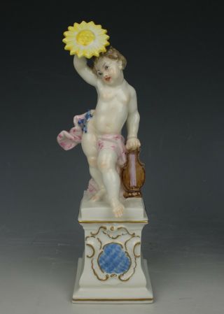 Nymphenburg Porcelain Figurine 346 " Cherub As Apollo " Worldwide