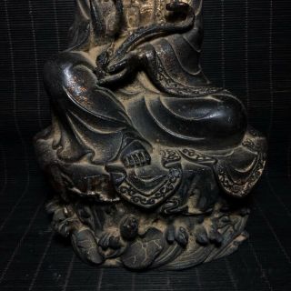 Unusual Rare Archaic China Bronze Buddha Seated Statue Kwan - yin Guanyin 3