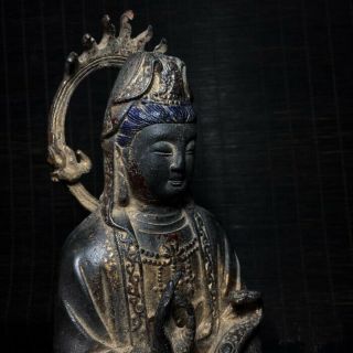 Unusual Rare Archaic China Bronze Buddha Seated Statue Kwan - yin Guanyin 6