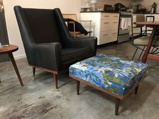 Mid Century Milo Baughman King Chair Eames Knoll Danish Modern