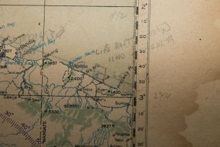 RARE WWII ' 44/ ' 43 AAF Map Guinea/Australia w/Nav Notes JR2 - 004 5