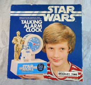 Vintage STAR WARS TALKING ALARM CLOCK & BOX 3 - CPO R2 - D2 1980 Exc 10