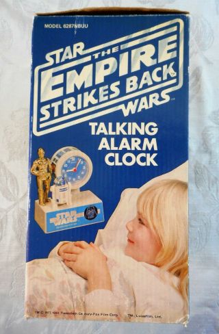 Vintage STAR WARS TALKING ALARM CLOCK & BOX 3 - CPO R2 - D2 1980 Exc 12