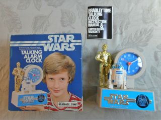 Vintage Star Wars Talking Alarm Clock & Box 3 - Cpo R2 - D2 1980 Exc