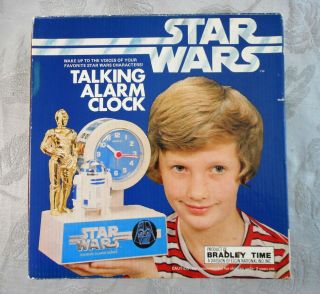 Vintage STAR WARS TALKING ALARM CLOCK & BOX 3 - CPO R2 - D2 1980 Exc 8