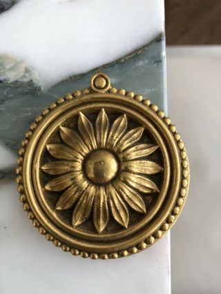 Antique Pe Guerin Door Peephole Cover Gold Played Brass Sun Hardware Ornate