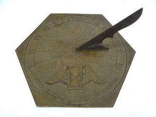 Old Time Takes All But Memories Metal Bronze Wings Garden Sundial Sun Dial