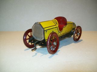 Vintage Antique Tin Litho Windup 1914 Gilbert Stutz Race Car - 9 " - - Usa