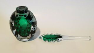 Antonio Garcia Signed Art Glass Green Perfume Bottle 4
