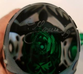 Antonio Garcia Signed Art Glass Green Perfume Bottle 5
