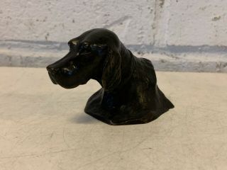 Antique Tiffany Studios Bronze Retriever Dog Head Paperweight